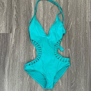 Neon Blue One Piece Swimsuit